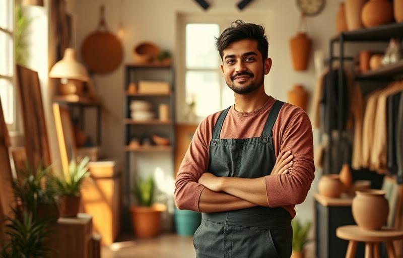 Small business owner in their studio